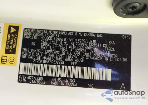 2014 Lexus Rx 350 from USA, damaged, VIN 2T2BK1BAXEC232998